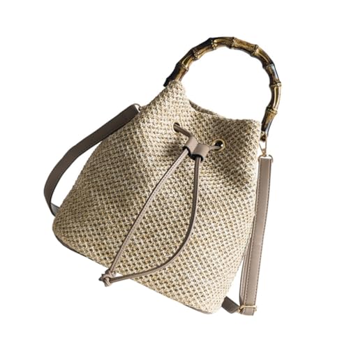 Healvian Damen Crossbody Tasche Geflochtene Umhängetasche Wasserfeste Leichte Bucket Bag Handtasche Sommer Strandmode Elegant Kompakt Alltag von Healvian