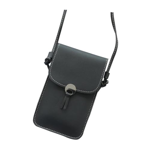 Healvian Damen Crossbody Tasche Schwarz Kleine Umhängetasche mit Transparentem Sichtfenster Verstellbar Stylische Handytasche für Alltag und Freizeit von Healvian