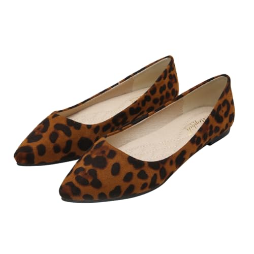 Healvian Damen Flache Spitzschuhe Leopardenmuster Modische Freizeit Schuhe Atmungsaktiv Braun Leopardmuster Für Arbeit Party Shopping Hochzeit Healvian Damen Flache Spitzschuhe Leopardenmuster Modische Freizeit Schuhe Atmungsaktiv Braun Leopardmuster Für Arbeit Party Shopping Hochzeit von Healvian