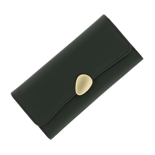 Healvian Damen Geldbörse Lang mit Münzfach PU Wallet Multifunktionale Clutch Portemonnaie Kartenhalter Schlank Leicht Grün Handlich Kompakt Praktisch von Healvian