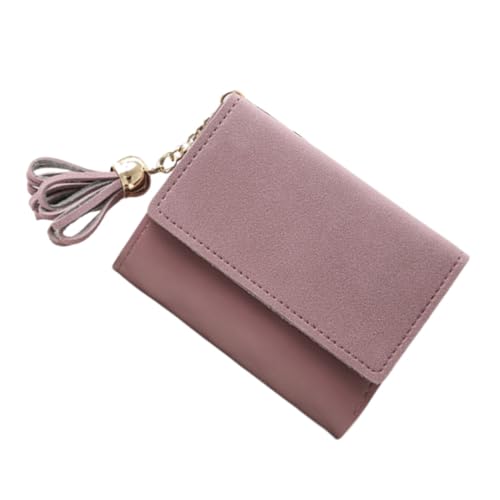 Healvian Damen Geldbörse PU mit Quaste Dreifach Gefaltet Leichtes Portemonnaie mit Münzfach und Kartenetui Kompakte Clutch für Frauen und Mädchen für Alltag und Besondere Anlässe von Healvian