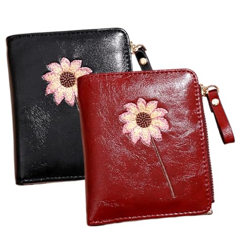 Healvian Damen Geldbörse mit Reißverschluss Blumenmuster Kompakte PU Geldtasche mit Münzfach Faltbare Wallet für Frauen Kleines Portemonnaie für Alltag und Geschenke Healvian Damen Geldbörse mit Reißverschluss Blumenmuster Kompakte PU Geldtasche mit Münzfach Faltbare Wallet für Frauen Kleines Portemonnaie für Alltag und Geschenke von Healvian