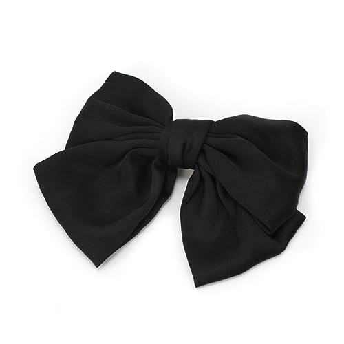 Healvian Damen Haarspange Mit Großem Satin Bowknot Haarklammer Für Und Mädchen Schwarz Einfach Und Praktisch Für von Healvian