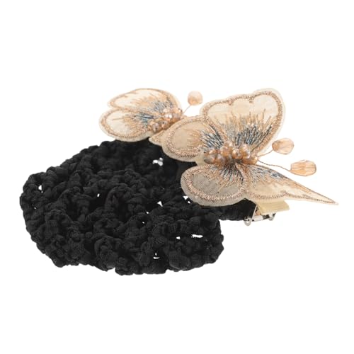 Healvian Damen Haarnetz mit Schmetterlingsdekor Stark Haltender Haarklammer Atmungsaktives Netz für Beruf Restaurant Pflege Eleganter Dutt Haarschmuck für Dünnes und Dickes Haar von Healvian