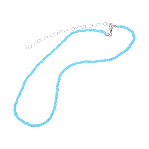 Healvian Damen Halskette Blau Perlen Single Layer Kette Kreativ Farbige Reisperlen Modeschmuck Einfach Elegant Für Alltag und Party Healvian Damen Halskette Blau Perlen Single Layer Kette Kreativ Farbige Reisperlen Modeschmuck Einfach Elegant Für Alltag und Party von Healvian
