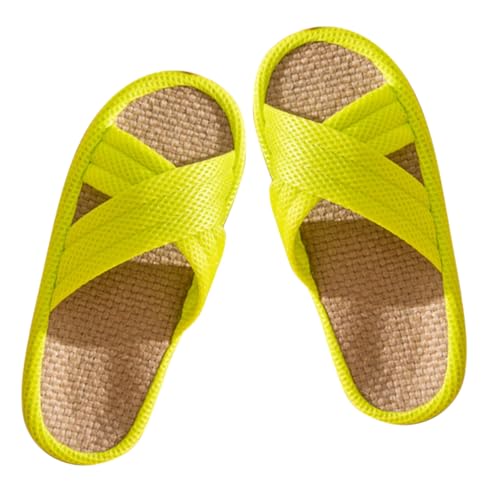 Healvian Damen Hausschuhe Leicht Rutschfest Atmungsaktiv Mit Dickem Absatz Für Zuhause Schlafzimmer Spa Hotel Reusable Slippers In Fluoreszierendem Grün von Healvian