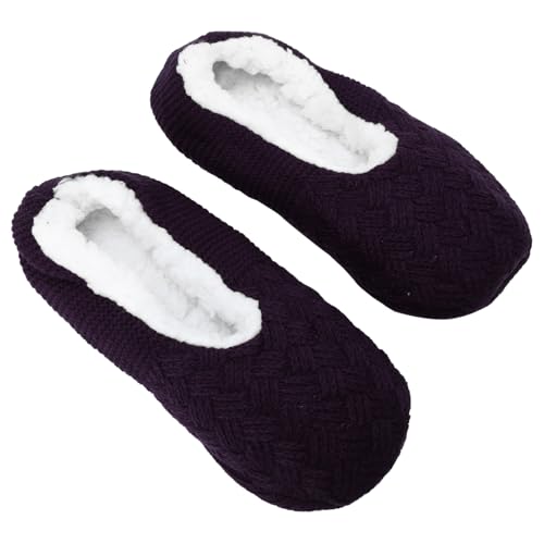 Healvian Damen Hausschuhe mit Anti rutsch sohle Gefüttert und Warm Kuschelige Indoor socken slipper aus Wollmaterial Rutschfest und Angenehm für Herbst und Winter von Healvian