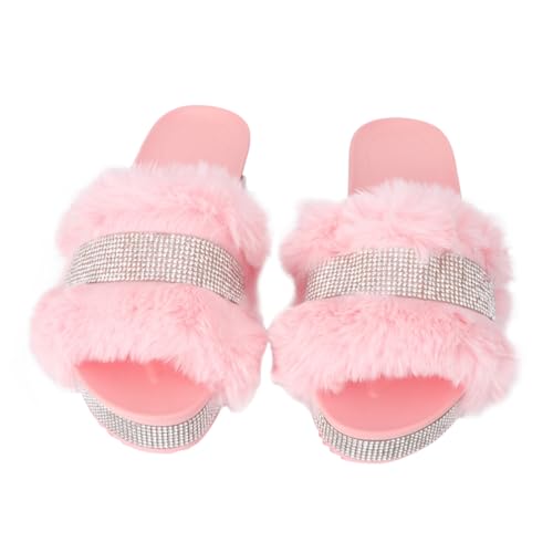 Healvian Damen Hausschuhe mit Dicker Sohle und Funkelnden Strasssteinen Warme Plüschgefütterte Winterpantoletten Modische Slipper für Zuhause Komfortabel und Geschenkidee für Frauen von Healvian