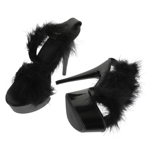 Healvian Damen High Heels Sandalen mit Dünnem Absatz Modische Wasserfeste Plattform sandaletten für Frühling und Sommer Stilvolle Schwarze Schuhe Angenehm zu Tragen von Healvian