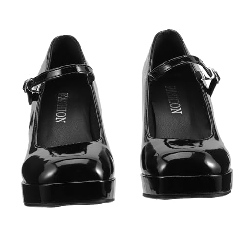 Healvian Damen High Heels Schuhe Elegant Schwarz Modische Pumps mit Grobem Absatz Bequeme und Stilvolle Fußbekleidung für Arbeit Party und Festliche Anlässe von Healvian