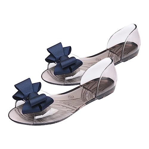 Healvian Damen Jelly Sandalen Flach Bowknot Design Sommer Strandschuhe Leicht Zu Tragen Dunkelblau Healvian Damen Jelly Sandalen Flach Bowknot Design Sommer Strandschuhe Leicht Zu Tragen Dunkelblau von Healvian