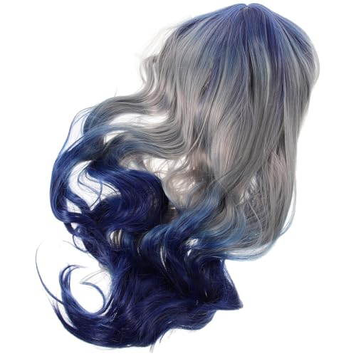 Healvian Damen Lang Gewellte und Lockige Synthetik Perücke in Farbverlauf Blau Weiches Natürliches Haar Vielseitig Schneidbar und Stylbar für Cosplay und Party Healvian Damen Lang Gewellte und Lockige Synthetik Perücke in Farbverlauf Blau Weiches Natürliches Haar Vielseitig Schneidbar und Stylbar für Cosplay und Party von Healvian