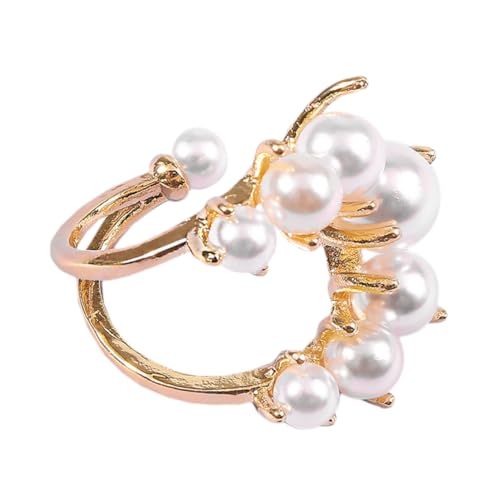 Healvian Damen Legierungsring Statement Ringe Für Damen Perle Kleiner Reifen Zarter Ring Exquisiter Mädchenring Offener Ring Für Damen Damenringe Healvian Damen Legierungsring Statement Ringe Für Damen Perle Kleiner Reifen Zarter Ring Exquisiter Mädchenring Offener Ring Für Damen Damenringe von Healvian