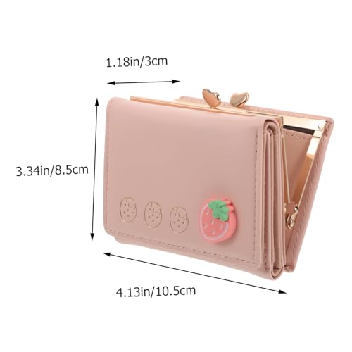 Healvian Damen Mini Geldbörse PU Münzfach Kleine Clutch Kartenetui Süße Handtasche Für Outdoor Shopping Rosa von Healvian