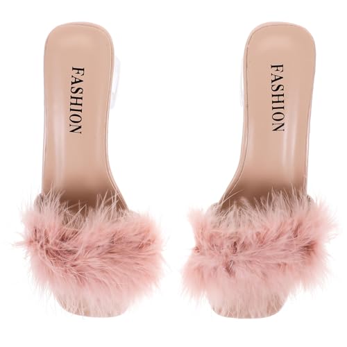 Healvian Damen Open Toe Slipper Sommer Pantoletten mit Chunky Heel Atmungsaktive PU Hausschuhe für Strand und Freizeit Bequeme Sandalen für Alltag und Indoor Modische Leichte Sommerschuhe von Healvian