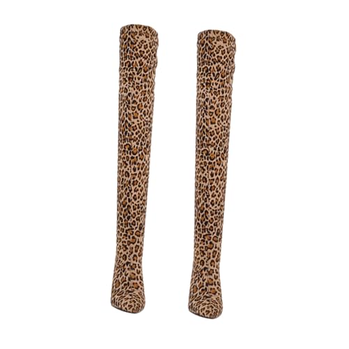 Healvian Damen Overknees Stiefel mit Dickem Absatz Kniehoch Pu Oberfläche Rutschfeste Gummisohle Herbst Winter Boots für Elegante Bequeme und Langlebige Trageerfahrung Schlanke Form von Healvian