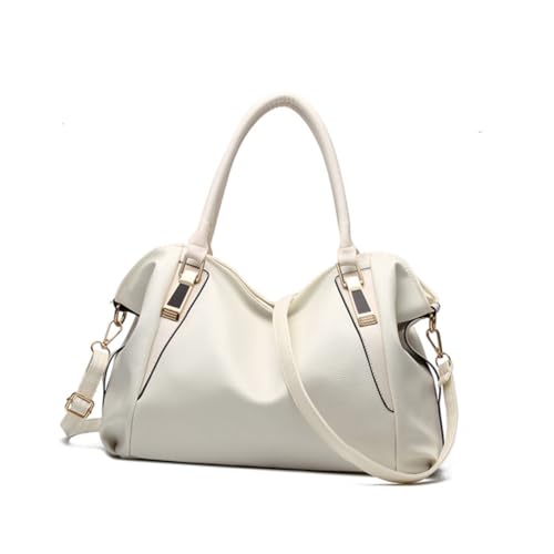 Healvian Damen PU Umhängetasche Retro Schultertasche Clutch Handtasche für Hochzeit Party Bankett Abendveranstaltung Cremeweiß von Healvian