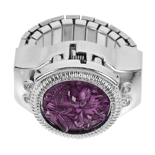 Healvian Damen Ringuhr mit Einzigartigem Rosendesign Fingeruhr aus Hochwertigem Quarz Tragbar Präzise Zeitmessung Stilvolles Schmuckaccessoire für Frauen von Healvian
