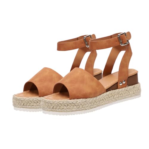Healvian Damen Sandalen mit Dicker Sohle Geflochtene sandaletten Rutschfeste Flanschsohle Modische Sommerschuhe Geeignet für Strand und Freizeit von Healvian