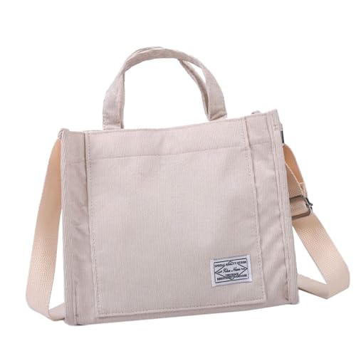 Healvian Damen Schultertasche aus Robustem Material mit Verstellbarem Breitem Schultergurt Vielseitige Crossbody Umhängetasche für Freizeit Einkaufen Reisen und Büro Weiße Single Shoulder von Healvian