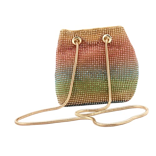 Healvian Damen Schultertasche mit Funkelnden Strasssteinen Vielseitige Abendhandtasche und Handtasche im Trendigen Bucket Design Komfortabel Langlebig für Festliche Anlässe von Healvian