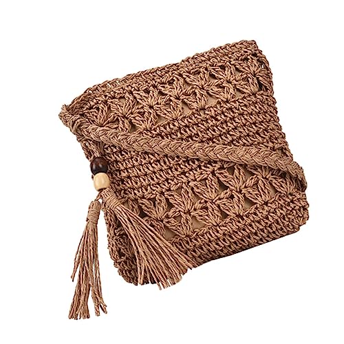 Healvian Damen Schultertasche mit Quasten Handgewebt Strapazierfähig Alltagstasche für Handy Kosmetik Strandtasche Leicht und Robust für Frauen von Healvian