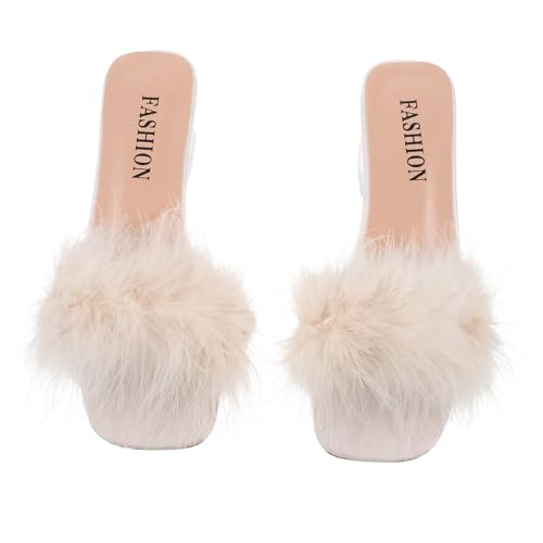 Healvian Damen Slipper Sommer Open Toe Hausschuhe Beige Komfortable Chunky Heel Pantoletten Leichte PU Rubber Sandalen Für Strand Freizeit Alltag Healvian Damen Slipper Sommer Open Toe Hausschuhe Beige Komfortable Chunky Heel Pantoletten Leichte PU Rubber Sandalen Für Strand Freizeit Alltag von Healvian