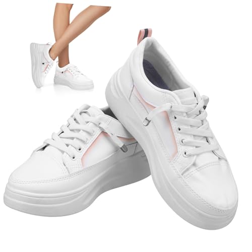Healvian Damen Sneaker Modische Flache Freizeitschuhe mit Dicker Sohle PU Kunstleder Komfortabel Strapazierfähig Erhöhende Plateausohle Vielseitig für Alltag und Freizeit Geeignet Healvian Damen Sneaker Modische Flache Freizeitschuhe mit Dicker Sohle PU Kunstleder Komfortabel Strapazierfähig Erhöhende Plateausohle Vielseitig für Alltag und Freizeit Geeignet von Healvian