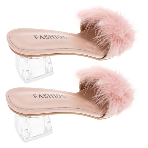 Healvian Damen Sommer Slipper mit Wollfutter Atmungsaktiv Offene Zehen Niedriger Blockabsatz Modische Hausschuhe für Alltag und Strand und Langlebig Healvian Damen Sommer Slipper mit Wollfutter Atmungsaktiv Offene Zehen Niedriger Blockabsatz Modische Hausschuhe für Alltag und Strand und Langlebig von Healvian
