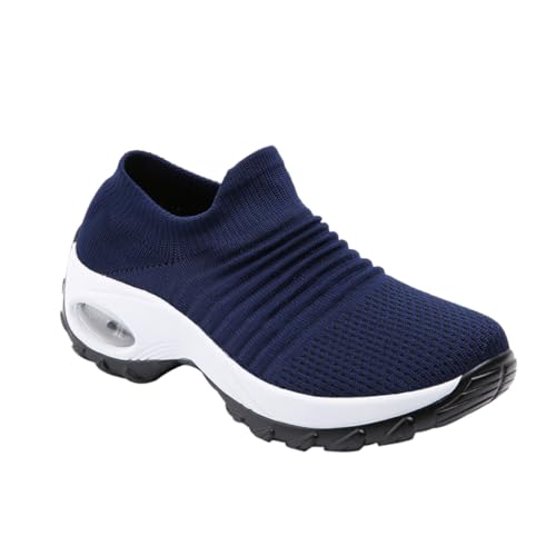 Healvian Damen Sportschuhe Große Atmungsaktive Leichte Sneakers mit Luftpolster Bequeme Gym Schuhe Modisch Sockenähnlich für Freizeit und Training von Healvian