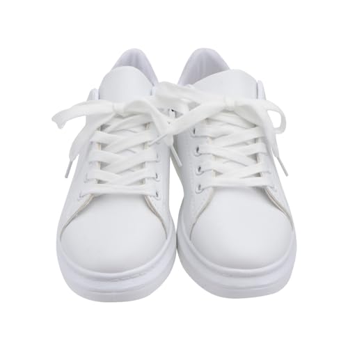 Healvian Damen Sportschuhe mit Dicker Sohle Bequeme Freizeitsneaker Atmungsaktive Lauf Board Schuhe Leichte Erhöhung Geeignet für Alltag und Sport Weiß schwarz von Healvian