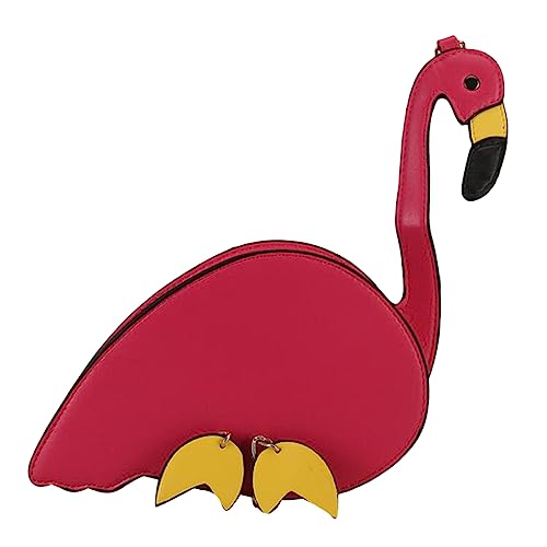 Healvian Damen Umhängetasche Flamingo Muster PU Material Leicht Elegant Kreative Einzelne Schultertasche für Alltag Shopping von Healvian