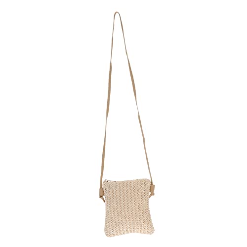 Healvian Damen Umhängetasche Strohwaren Strandtasche für Sommer Langlebiges PU und Pe Material mit Reißverschluss für Urlaub und Freizeit Bequeme Schultertasche für Reisen und Strandtage von Healvian