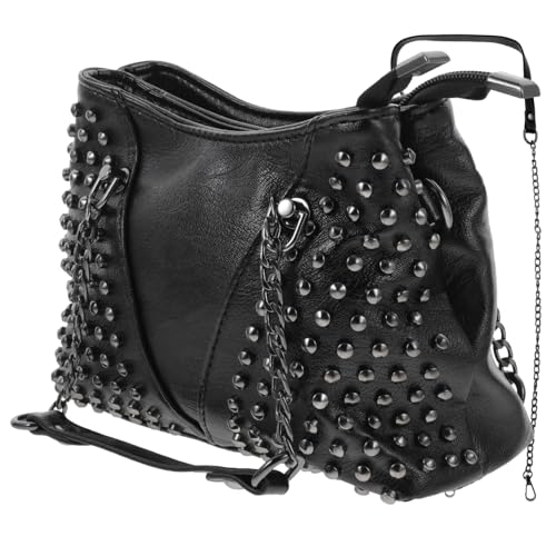 Healvian Damen Umhängetasche aus Hochwertigem PU mit Nieten und Ketten Design Vielseitig als Schulter und Crossbody Bag für Alltag Party und Shopping Geeignet Handlich und Robust von Healvian