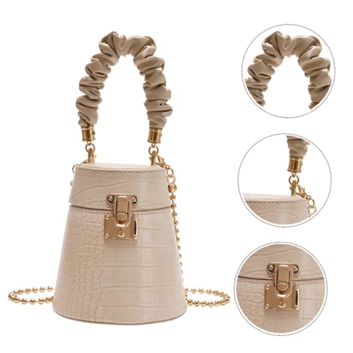 Healvian Damen Umhängetasche mit Alligatorprägung Handtasche Bucket Bag in Beige Stilvoller Begleiter für Alltag Party und Langlebiges Material Elegantes Design von Healvian