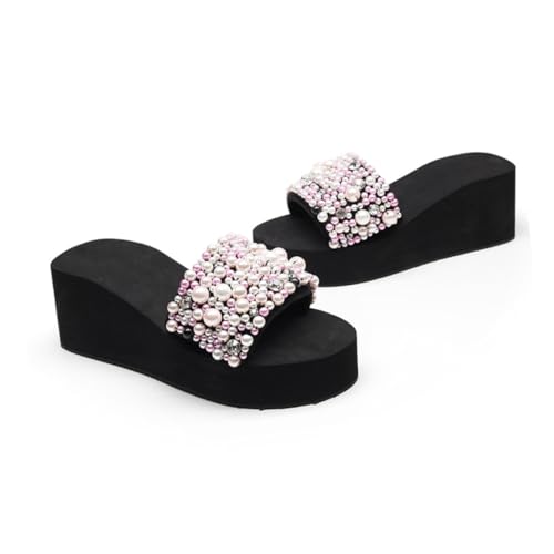 Healvian Damen Wedgesandalen Sommer Keilabsatz Rutschfeste Sandalen mit Perlenoptik Bequeme Strand Freizeitschuhe für Frauen Rosa Healvian Damen Wedgesandalen Sommer Keilabsatz Rutschfeste Sandalen mit Perlenoptik Bequeme Strand Freizeitschuhe für Frauen Rosa von Healvian