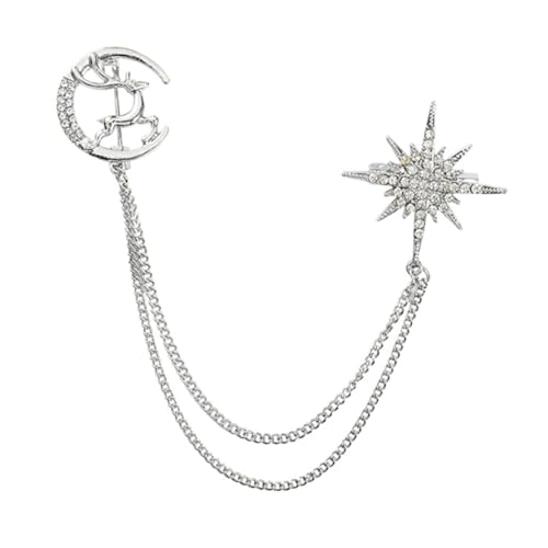 Healvian Dekorative Brosche Kettenbruststift Brosche mit Kragenkette Dame Pullover-Revers Party broschen für kleidung dekorative Hirschnadel Kleiderabzeichen Legierungsmaterial Silber Healvian Dekorative Brosche Kettenbruststift Brosche mit Kragenkette Dame Pullover-Revers Party broschen für kleidung dekorative Hirschnadel Kleiderabzeichen Legierungsmaterial Silber von Healvian