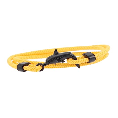 Healvian Delfin Armband Perlenarmbänder Schmuckarmbänder Für Frauen Trendige Damenarmbänder Tierarmbänder Armbänder Delfin Charm Schmuck Für Frauen Seil Gelb von Healvian