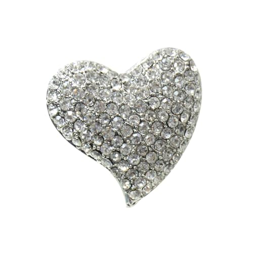Healvian Delikate Herzförmige Brosche mit Strass Schmuck Liebevoller Modeschmuck Anstecker für Damen Kreatives Design für Partys Geburtstage und Valentinstag von Healvian