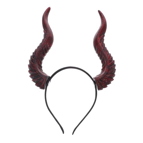 Healvian Demon Horns Headband Halloween Verstellbar Resin Teufelshörner Haarreif Für Cosplay Party Festliche Dekorationen von Healvian