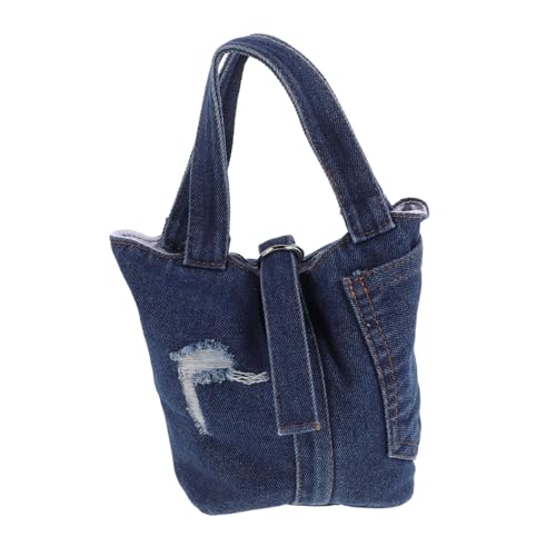 Healvian Denim Tote Bag Damen Kleine Schultertasche Robustem Denim Canvas Farbblock Handtasche für Arbeit Reisen und Alltag Vielseitige Umhängetasche mit Handgriff Stilvoll und Langlebig von Healvian