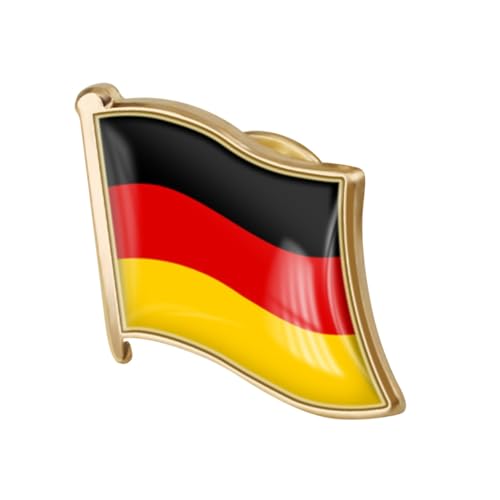 Healvian Deutsche Flagge Brosche mit Epoxid Langlebiger Metall Anstecker für Anzug Männer Revers Pin Patriotisches Accessoire für Kleidung Einfache Befestigung von Healvian