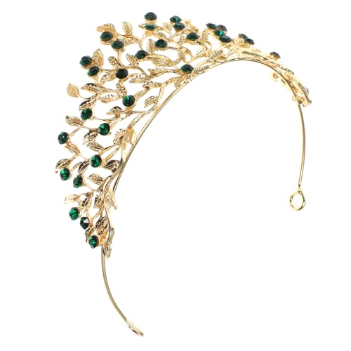 Healvian Diamond Crown Head Hoop Haarschmuck Für Die Braut Birthday Crown Adult Woman Tiara Geburtstagskrone Erwachsene Hochzeit Stirnband Brautkronen Zinklegierung Green von Healvian