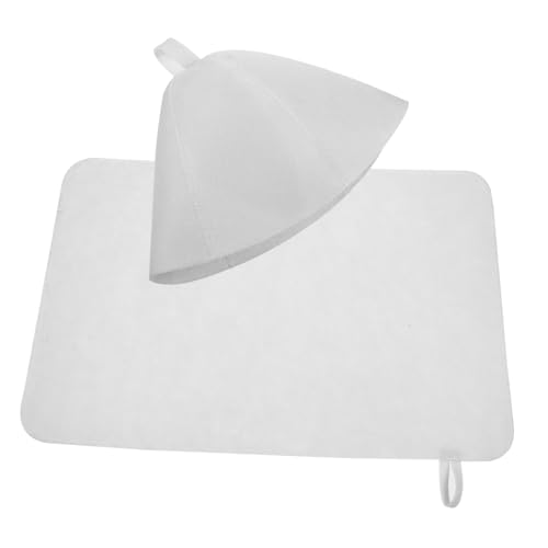 Healvian Dicke Filz Sauna Mütze und Kissen für Damen und Herren Wiederverwendbarer Wasserabsorbierender Saunahut mit Langlebiger Verarbeitung Passend für Lange und Lockige Haare Leicht und von Healvian