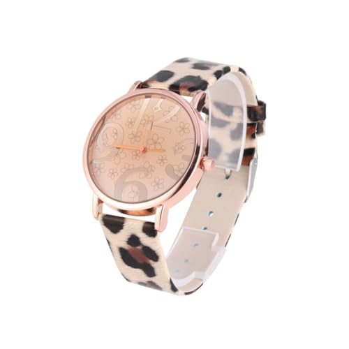 Healvian Digitale Armbanduhr Für Damen Mit Quarzwerk Ziffernblatt Und Pu-lederarmband Armbanduhr Für Damen Leopard von Healvian