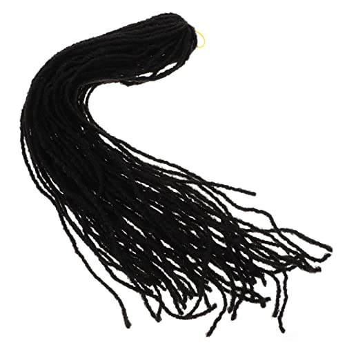 Healvian Dirty Braids Filz Extensions Geflochtene Dreadlocks Lockiges Haar Gewellte Dreads Herren Häkel Hippie Naturperücke Dreadlock Stirnbandperücken Unisex Dreadlock Perücke Schwarzer von Healvian