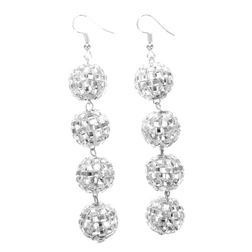 Healvian Disco kugel ohrringe Damen Drop Dangle Ohrringe Vintage Spiegelperlen Handgefertigt Leicht Party Schmuck Accessoire Für Hochzeiten Geburtstage Abschlussfeiern von Healvian