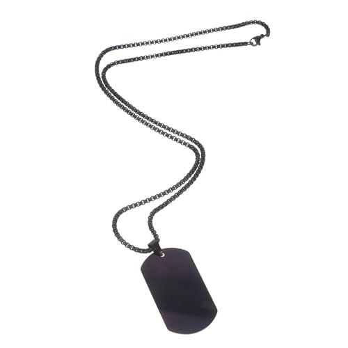 Healvian Dog Tag Halskette Herren Titanstahl Anhänger Schwarz Military Style Erkennungsmarke mit Kette Langlebig Modisch Vielseitig für Alltag und von Healvian