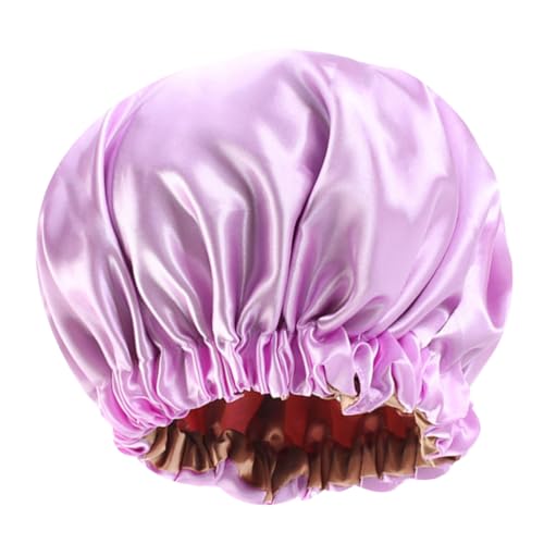 Healvian Doppellagige Satin Schlafmütze für Frauen Verstellbar Elastisch Pflege Haube Leicht Geeignet für Schlaf Make up und Gesichtspflege von Healvian