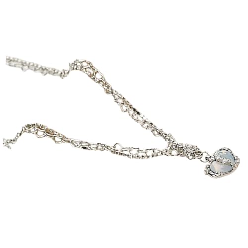 Healvian Doppelschicht Herz Anhänger Halskette Damen Ketten mit Strass Verstellbar Clavicle Chain Modeschmuck Healvian Doppelschicht Herz Anhänger Halskette Damen Ketten mit Strass Verstellbar Clavicle Chain Modeschmuck von Healvian